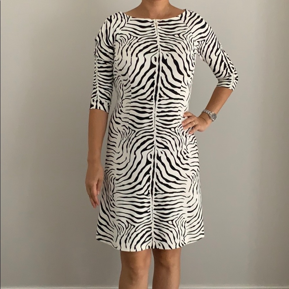 J. McLaughlin black and white zebra dress